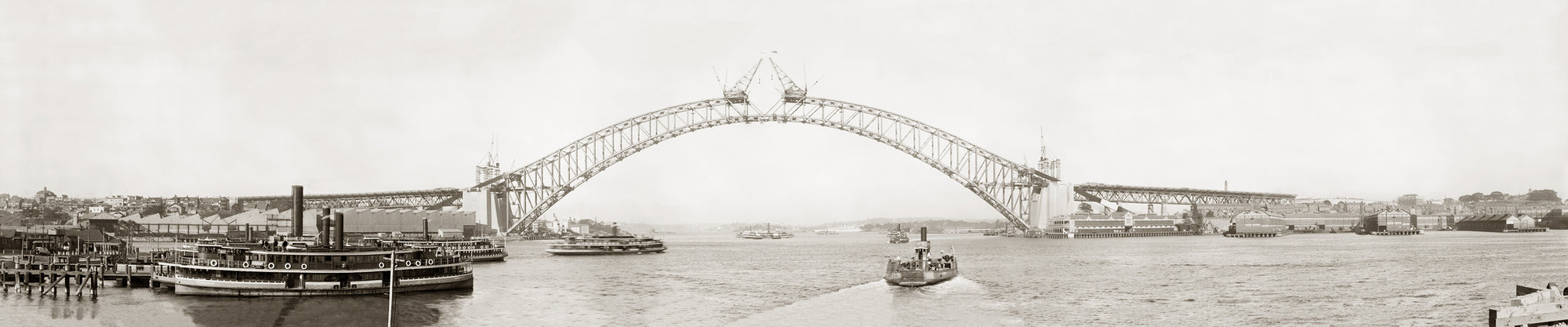 Sydney Harbour Bridge Under Construction, Sydney NSW Australia 1930