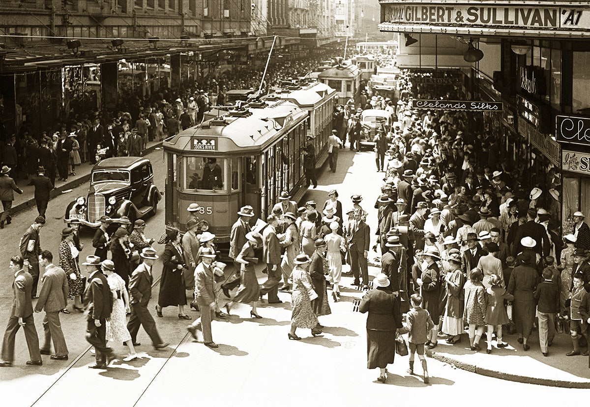 Pitt Street At The Corner Of Market Street, Sydney NSW Australia 1935