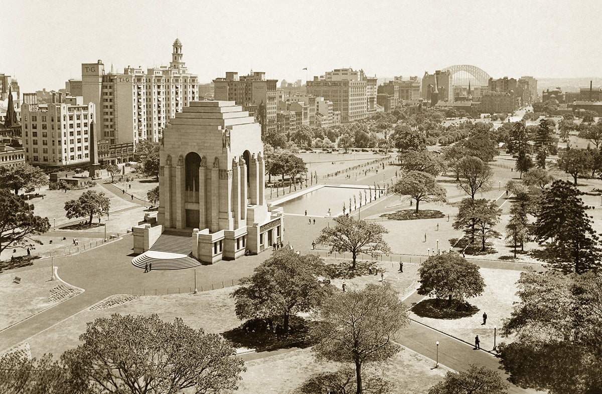 War Memorial in Hyde Park, Sydney NSW Australia c.1936