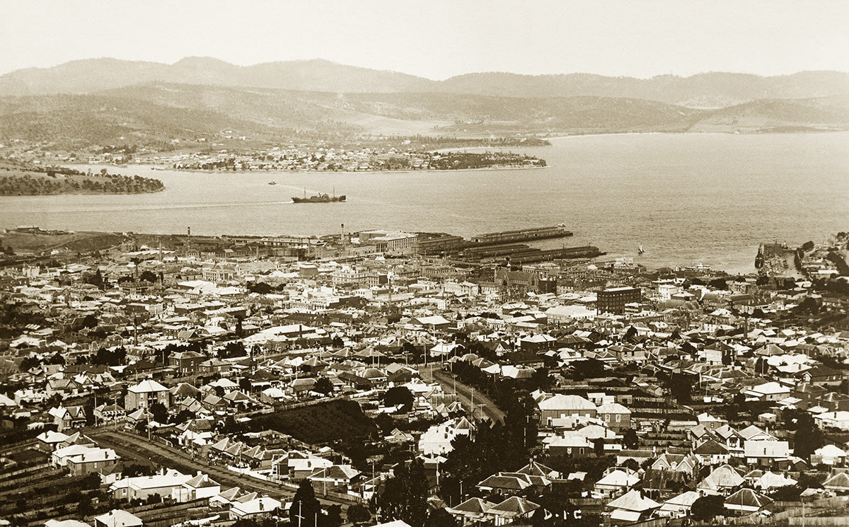 Aerial View Of Hobart And Harbour, Hobart TAS Australia 1930s