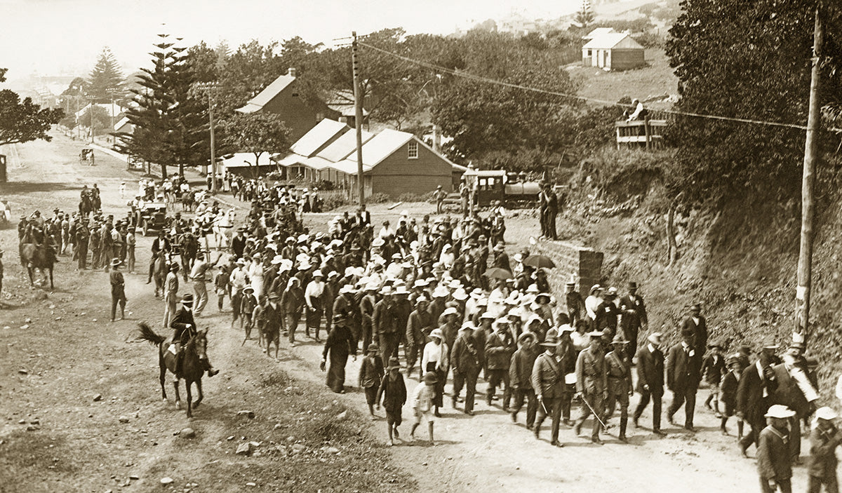 The Waratahs Rute March On Manning Street, Kiama NSW Australia 1915