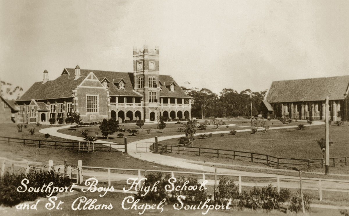 Boys High School And St. Albans Chapel, Southport QLD Australia 1930s