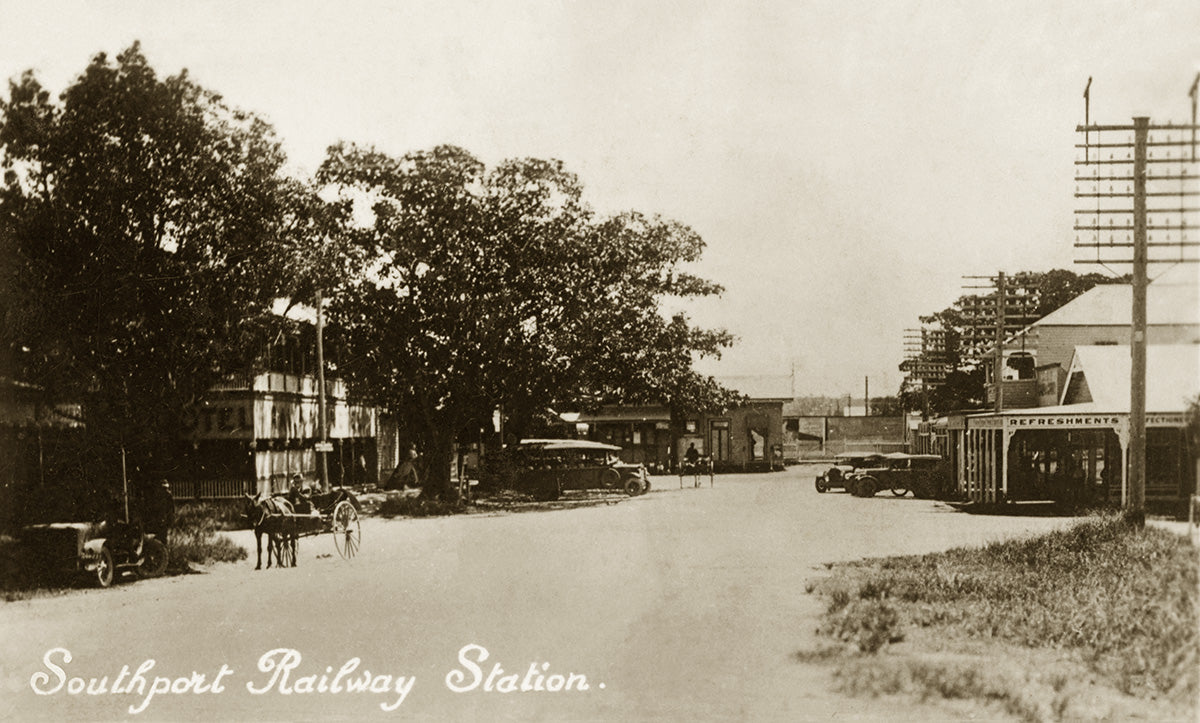 Railway Station, Southport QLD Australia 1930s