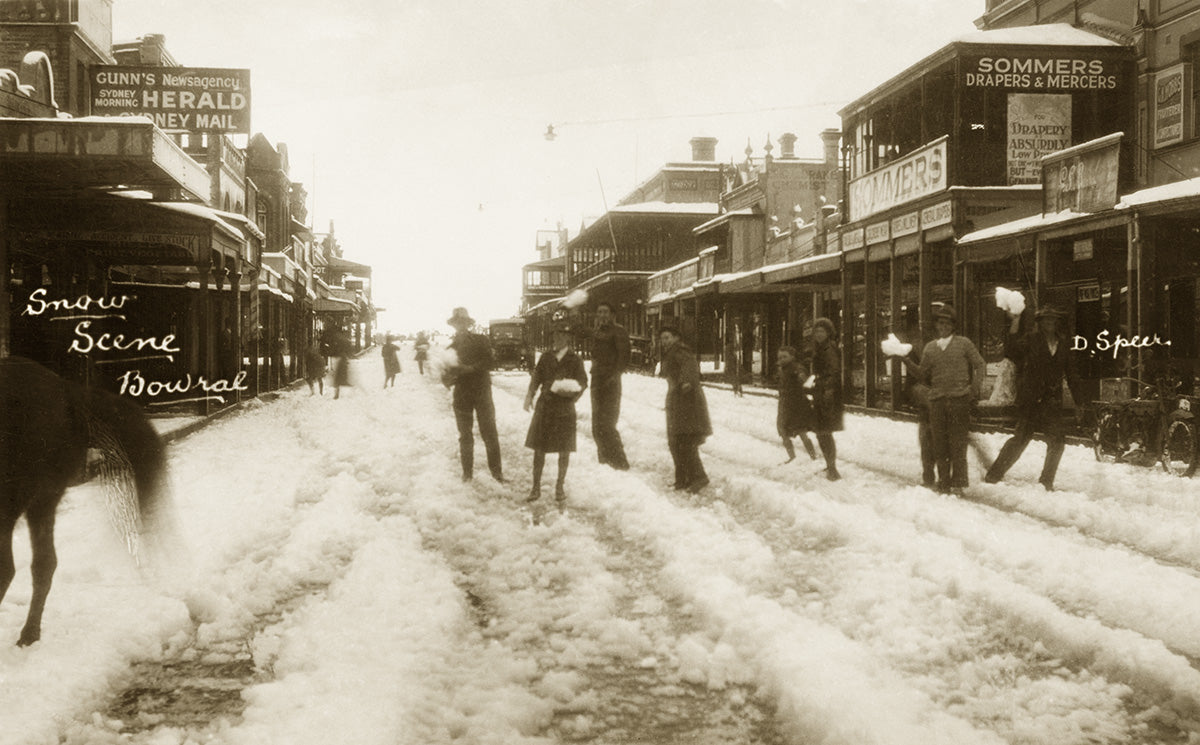 Bong Bong Street - Snow Scene, Bowral NSW Australia 1930s