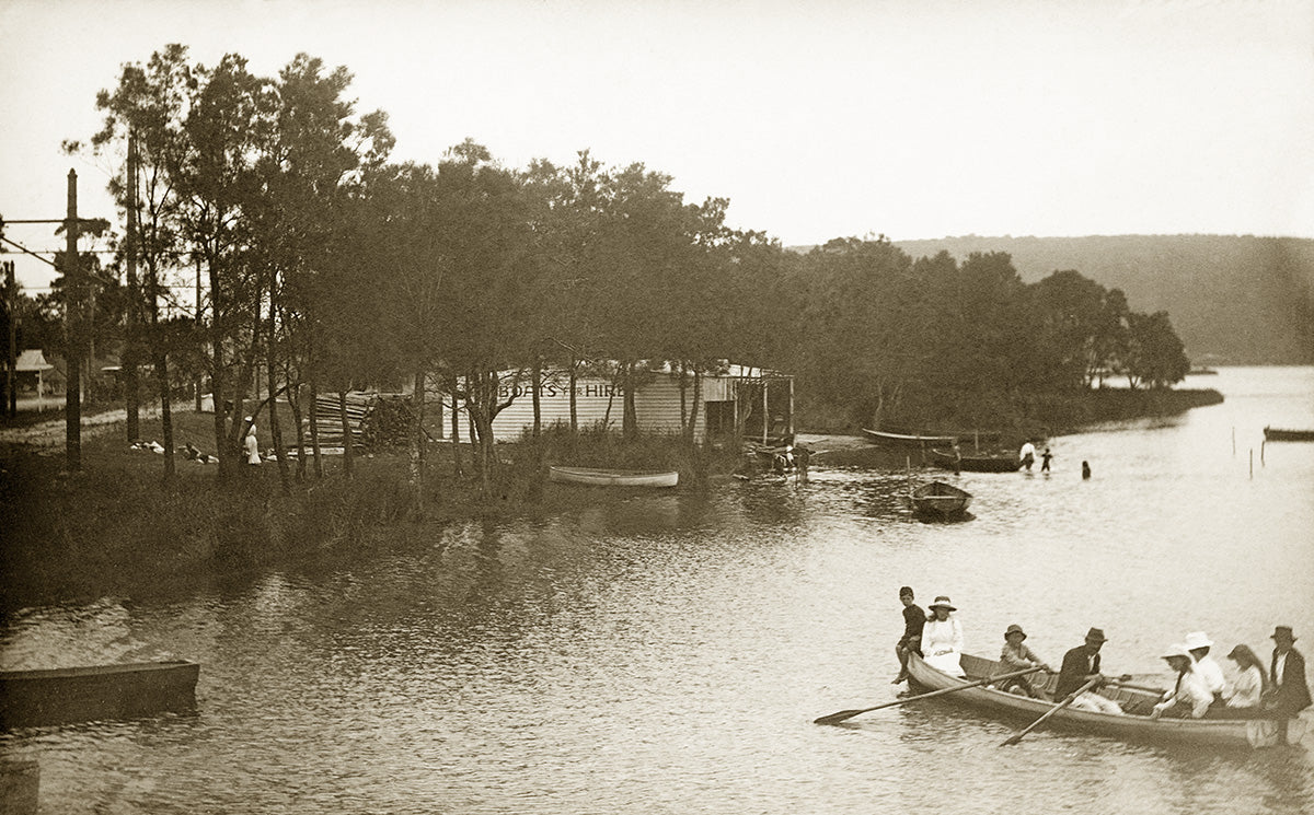 Lake Seen From Bridge, Narrabeen NSW Australia c.1919
