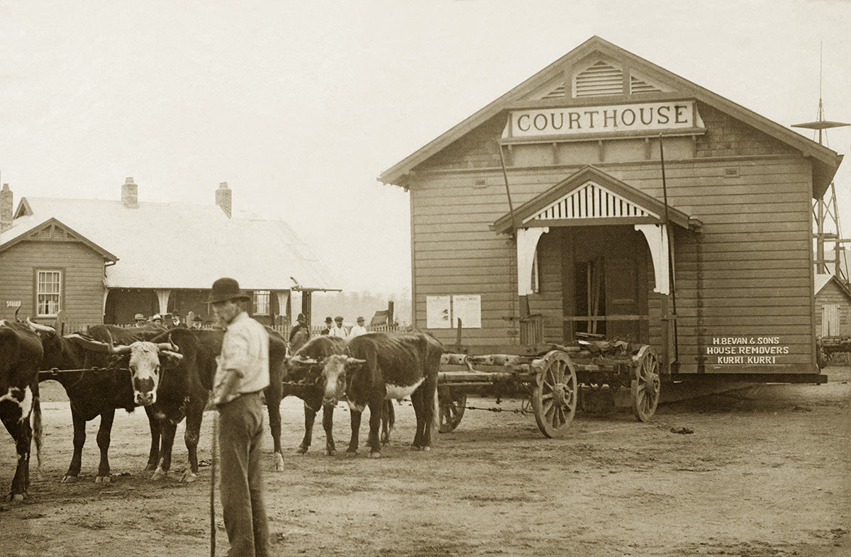 Moving The Court House, Kurri Kurri NSW Australia 1902