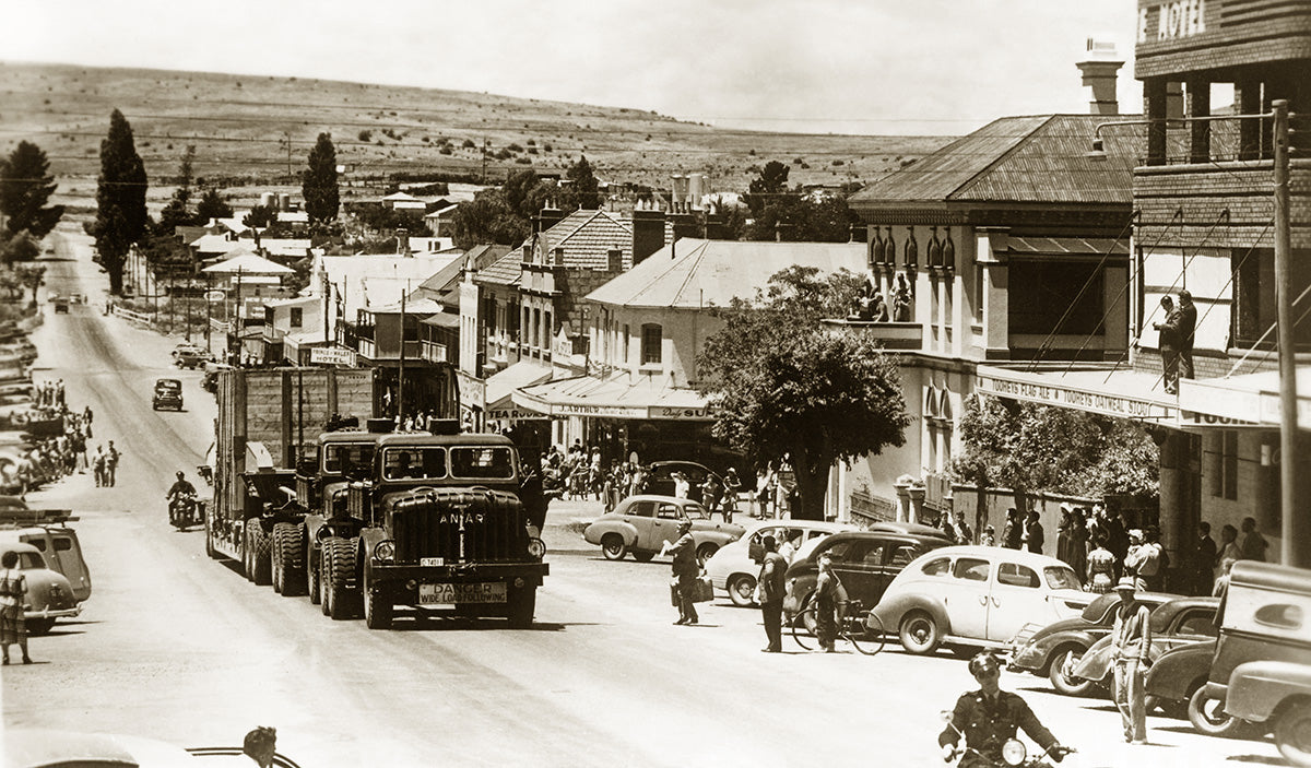 The Road Train Passing Through, Cooma NSW Australia 1950s