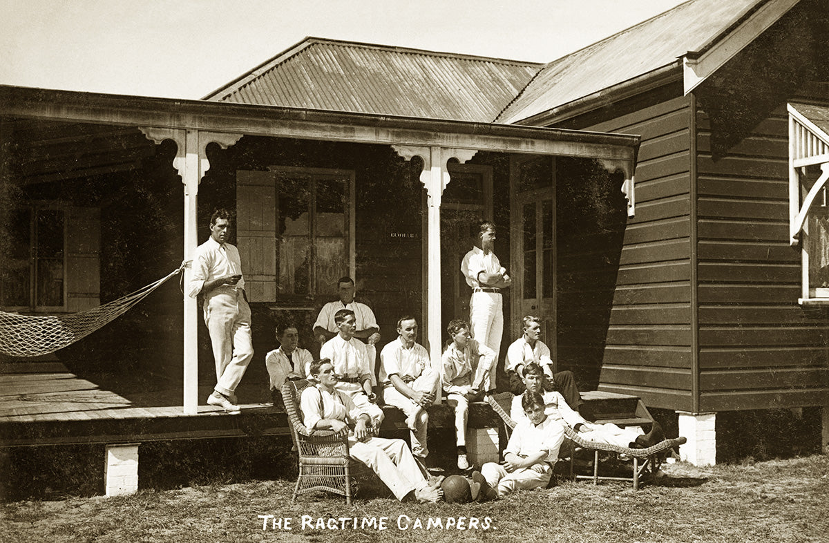 The Ragtime Campers, Newport NSW Australia c.1909