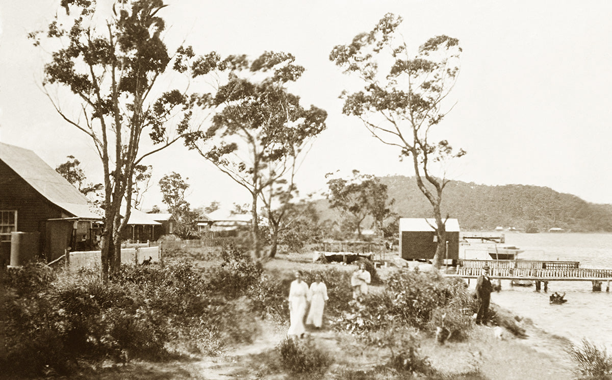 Two Women By Water And Brick Wharf - Woy Woy, Blackwall NSW Australia 1907