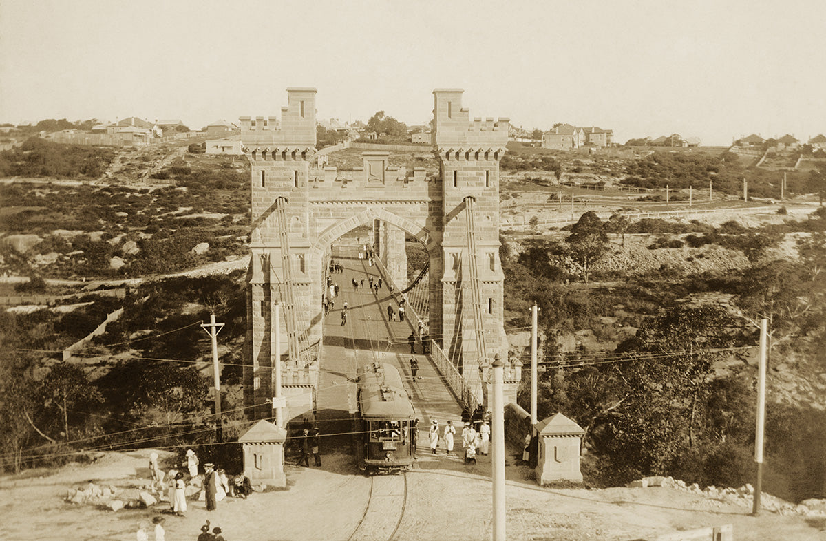Suspension Bridge - Looking South, Northbridge NSW Australia c.1919