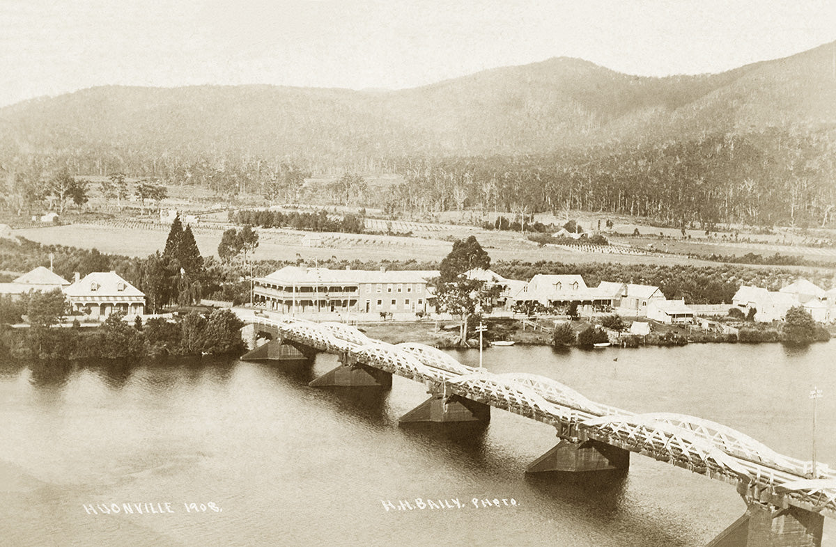 General View Of Town, Huonvill TAS Australia 1908