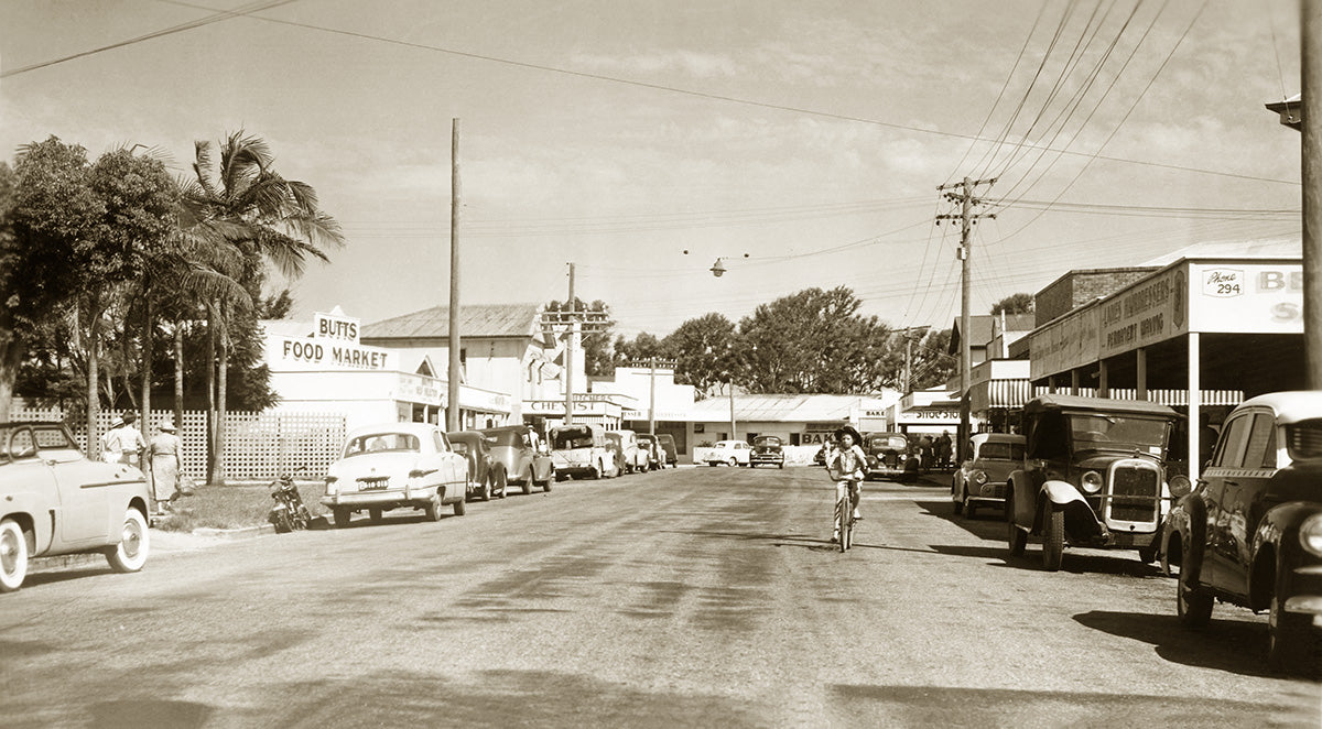 Shopping Area And Main Street, Maroochydore QLD Australia 1950s