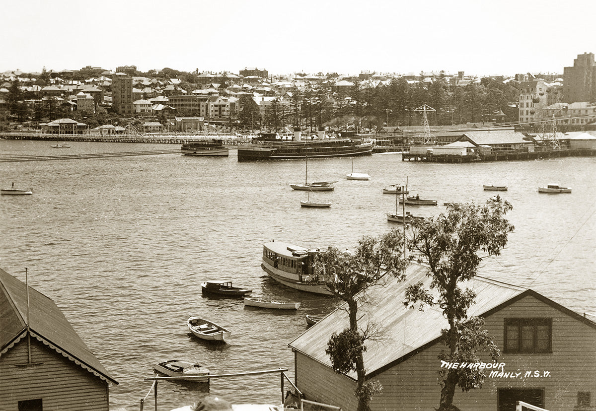 The Harbour And Ferry Wharf From East Esplanade, Manly NSW Australia 1930s