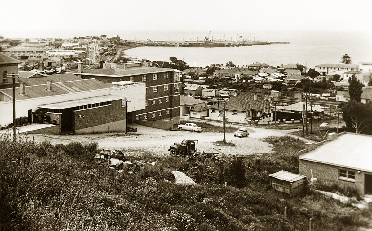 General View Showing Hotel Menai And The Wharfs, Burnie TAS Australia 1950s