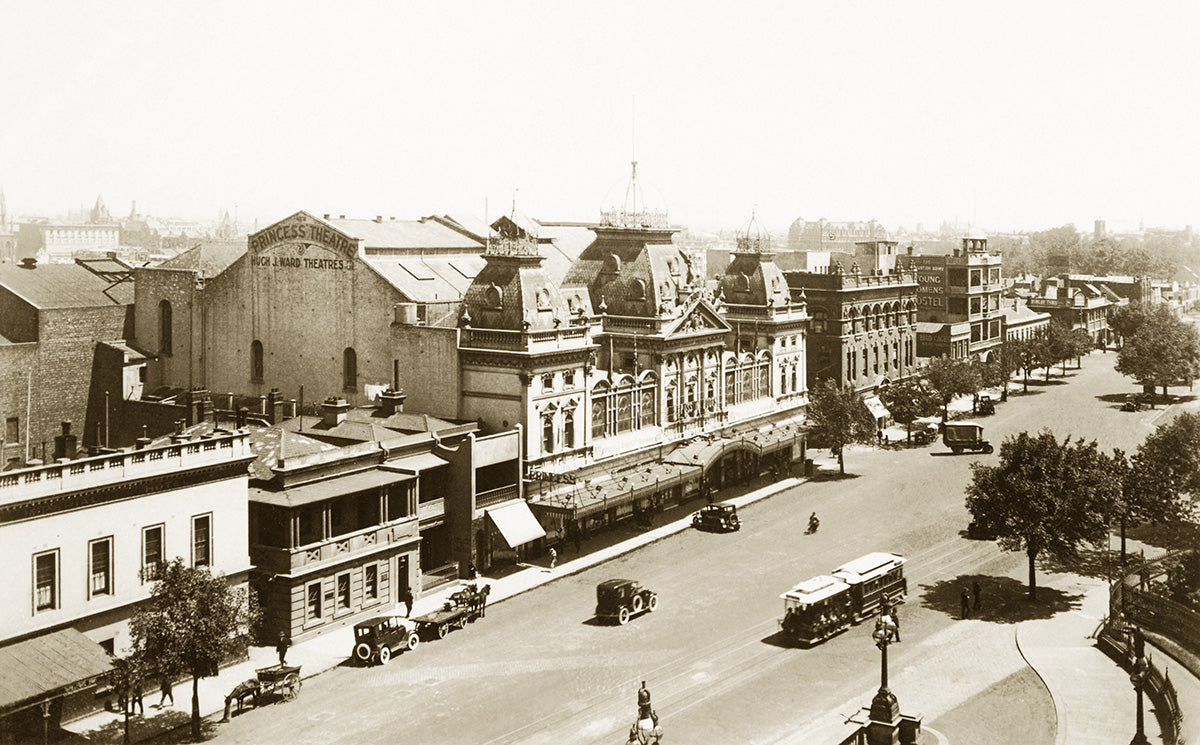 Spring Street And Princess Theatre - Looking North, Melbourne VIC Australia c.1929