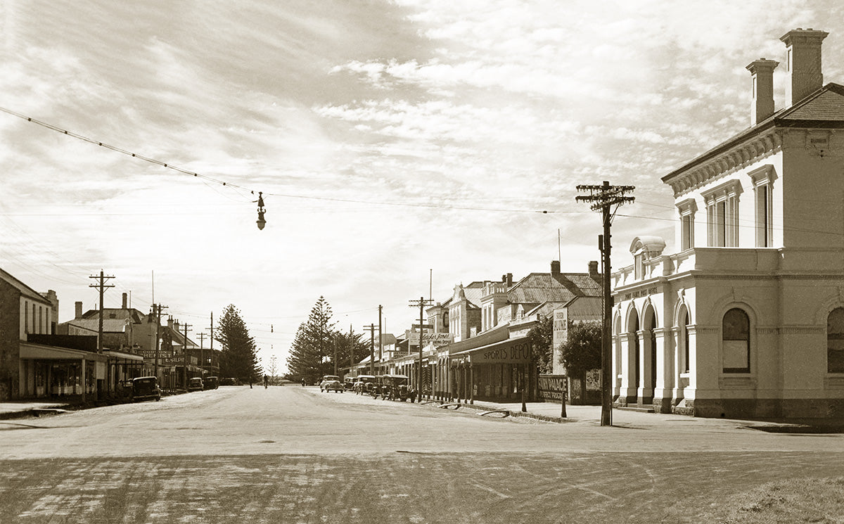 Sackville Street And Post Office - Looking North, Port Fairy VIC Australia c.1939
