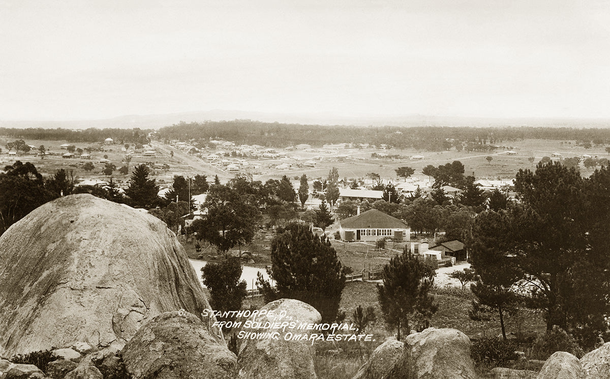 General View From Soldiers Memorial - Showing Omara Estate, Stanthorpe QLD Australia 1910s