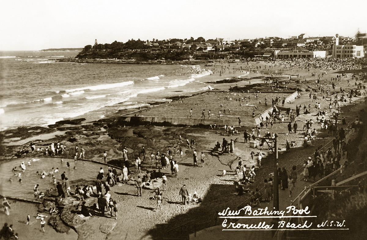 Beach And Bathing Pool, Cronulla NSW Australia c.1938