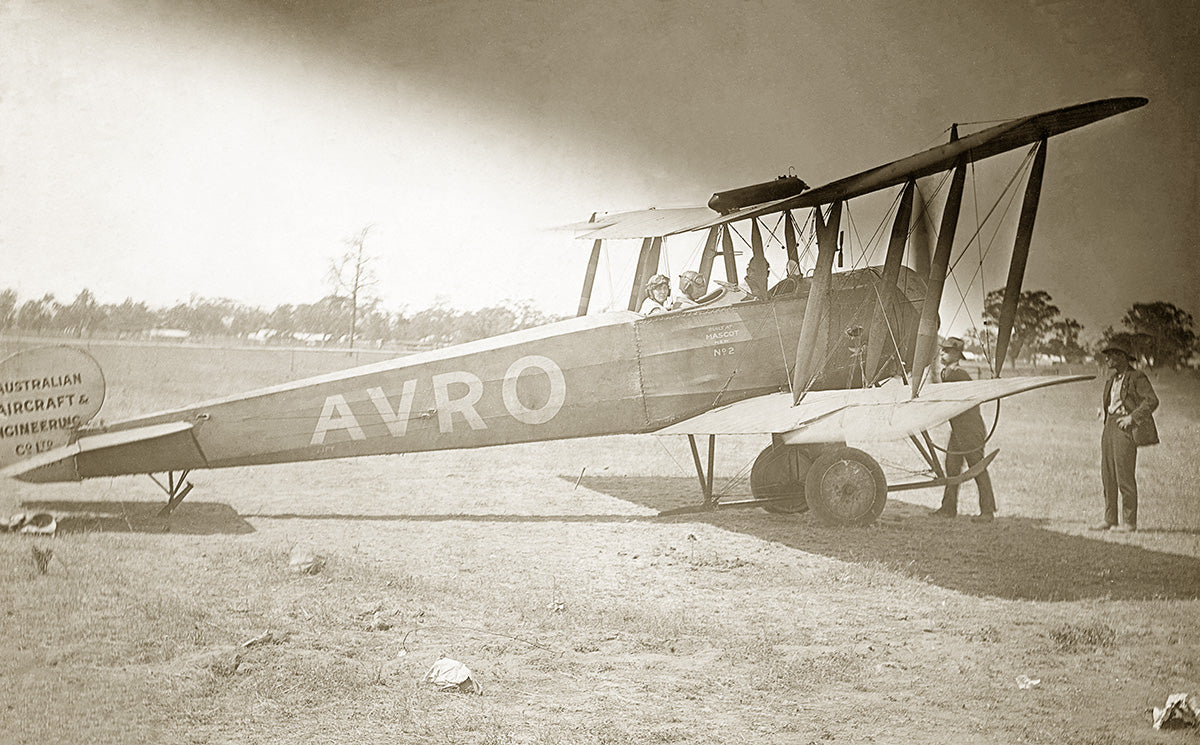 Avro Plane At Mascot Airport, Mascot NSW Australia c.1922