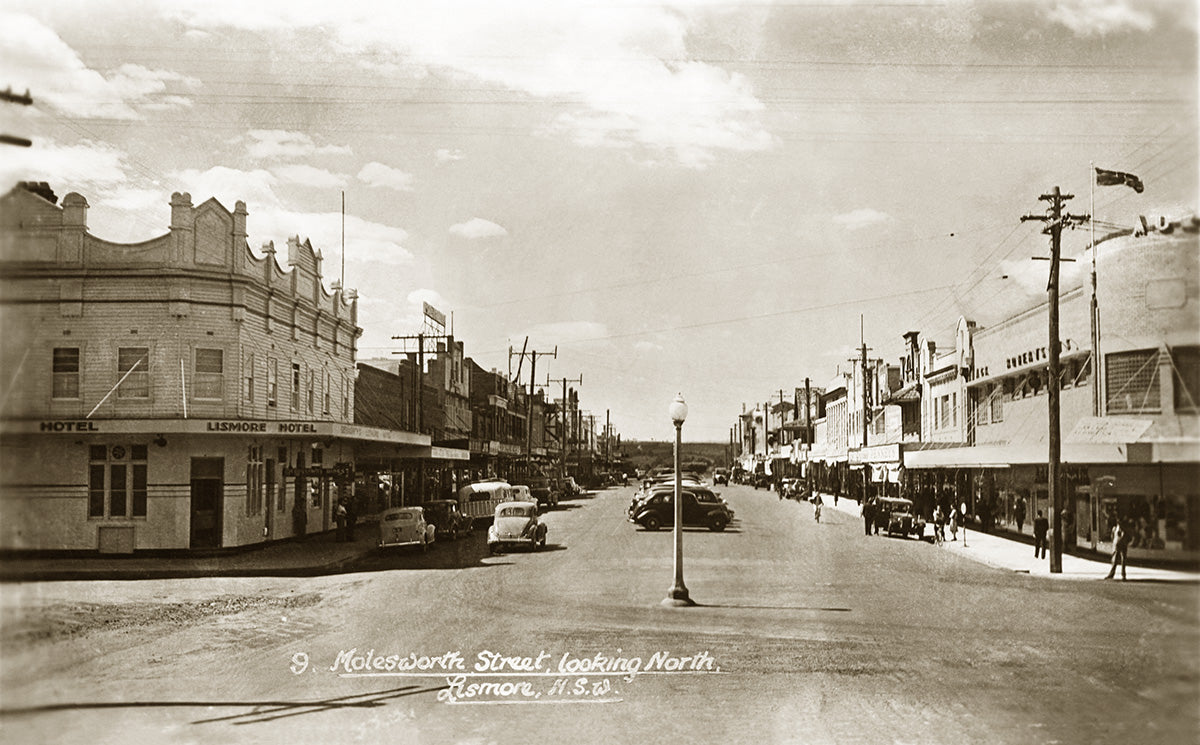 Molesworth Street - Looking North, Lismore NSW Australia 1940s