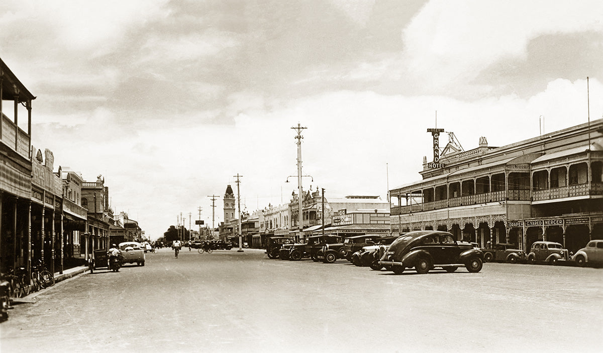Bourbong Street - Looking West, Bundaberg QLD Australia 1949