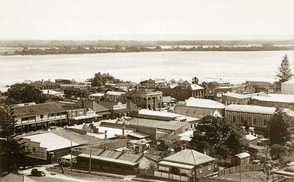Aerial View Of The Shopping Block, Port Macquarie NSW Australia 1940s