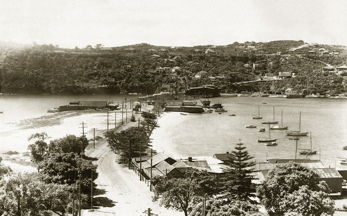 View At The Spit - Looking North - Middle Harbour, Mosman NSW Australia c.1928