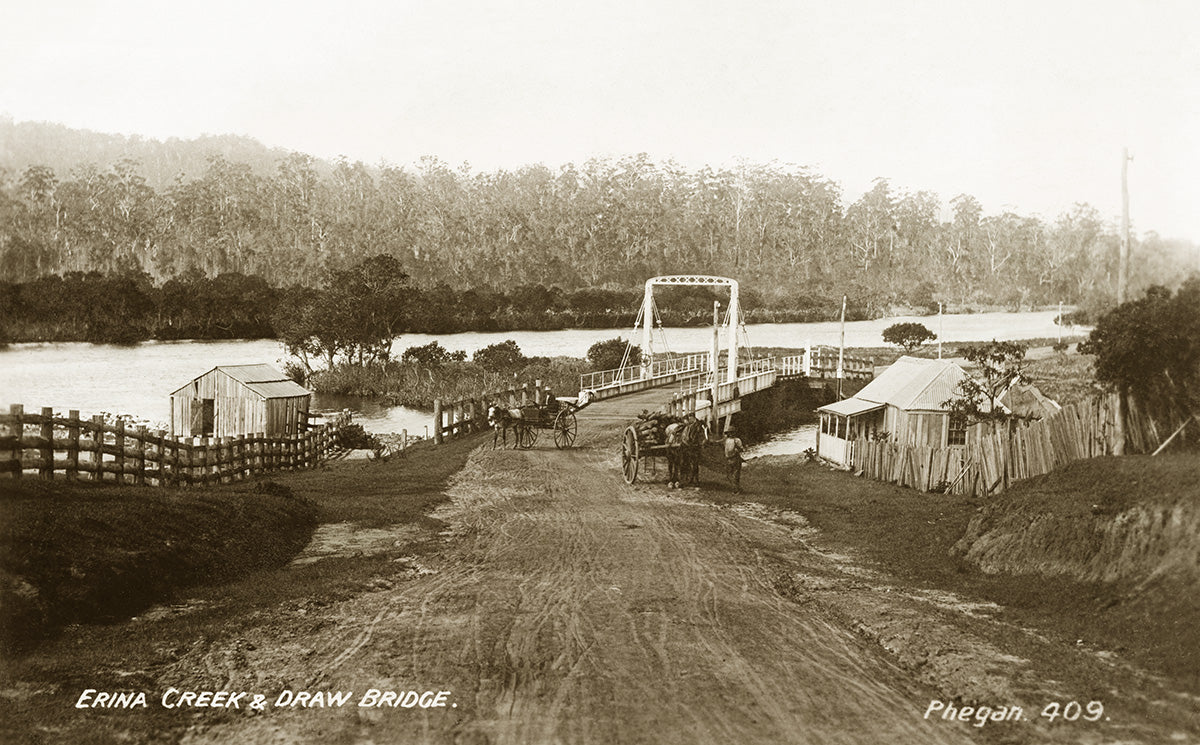 Erina Creek And Draw Bridge, Gosford NSW Australia c.1907