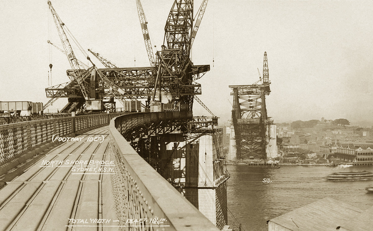 Harbour Bridge Under Construction, Sydney NSW Australia 1928