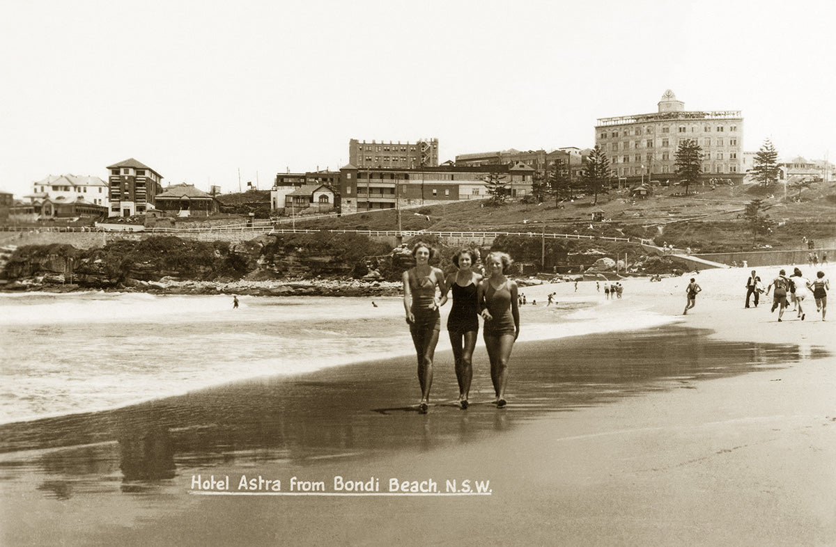 Hotel Astra From The Beach, Bondi NSW Australia 1930s