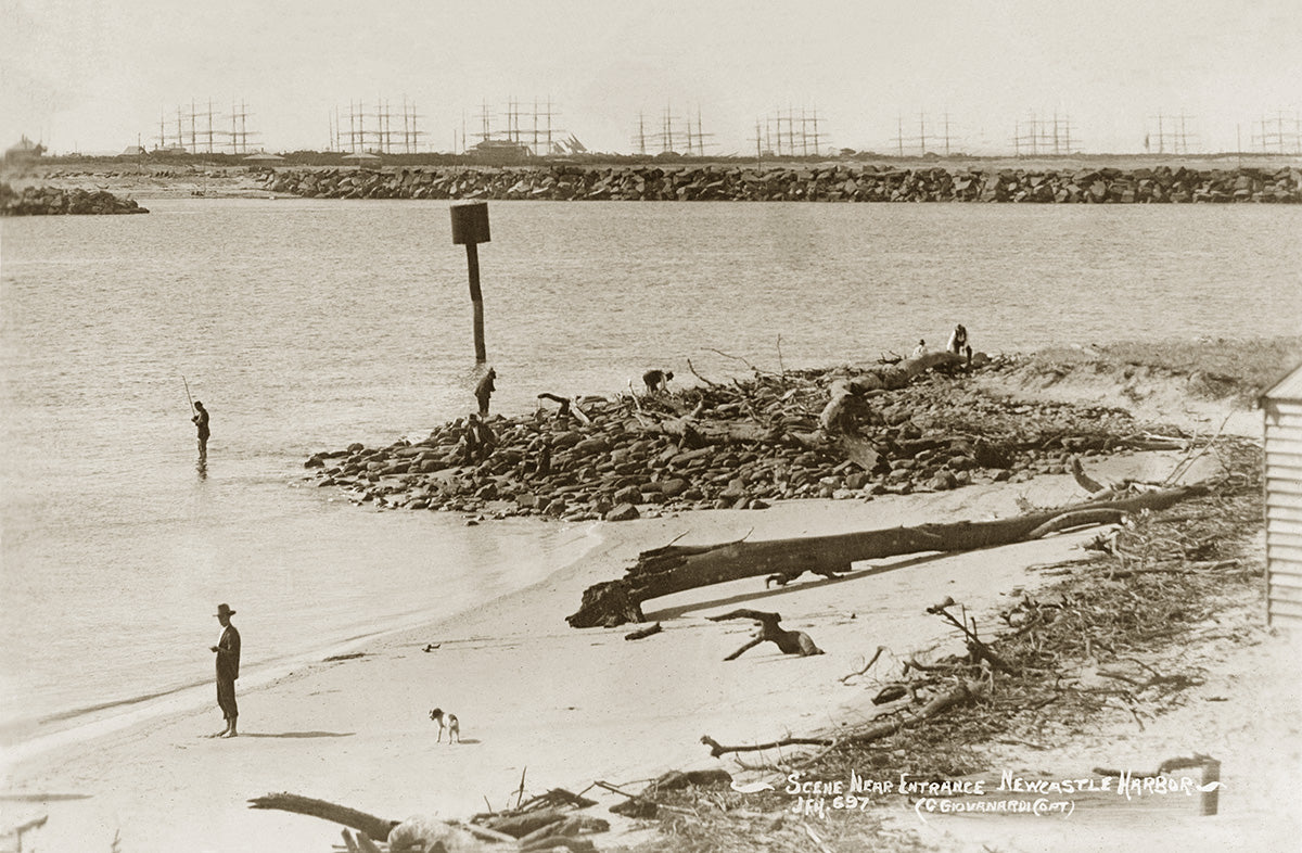 Scene Near Entrance Of Harbour, Newcastle NSW Australia 1900