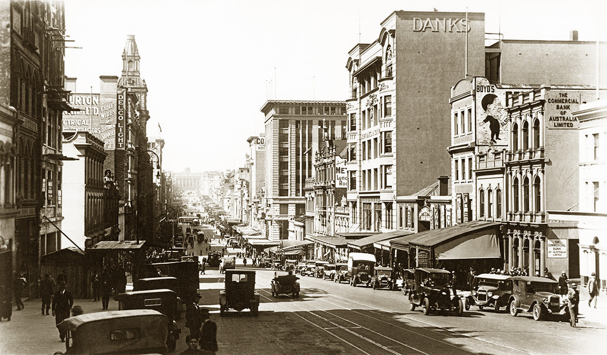 Bourke Street - Looking To Parliament House, Melbourne VIC Australia c.1927