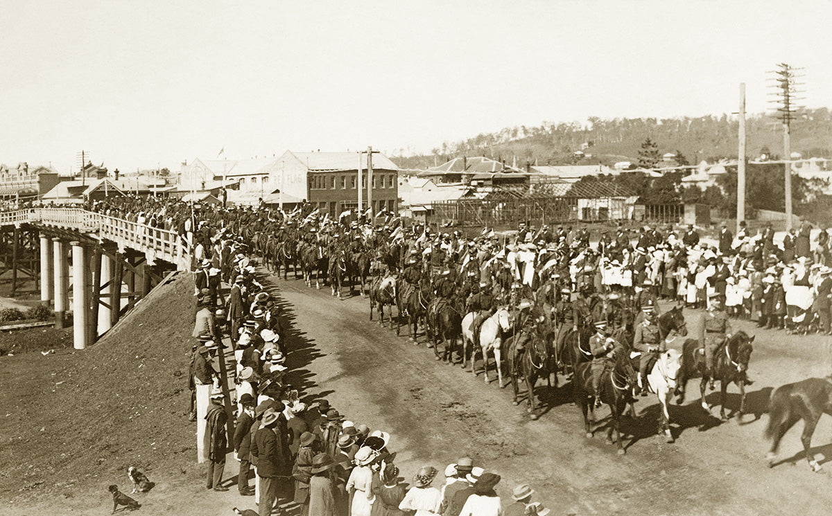 Empire Day Celebrations with Processing On Fawcett’s Bridge - Lismore NSW 1915