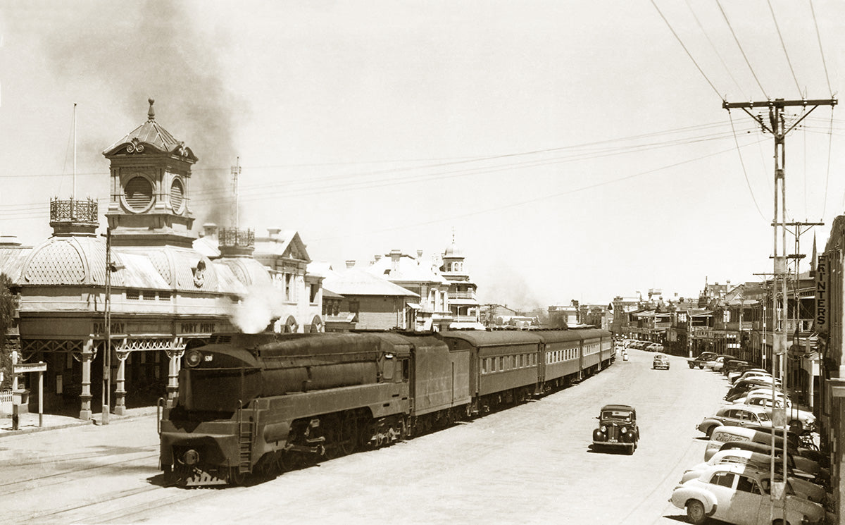 Railway Station And Ellen Street, Port Pirie SA Australia c.1950