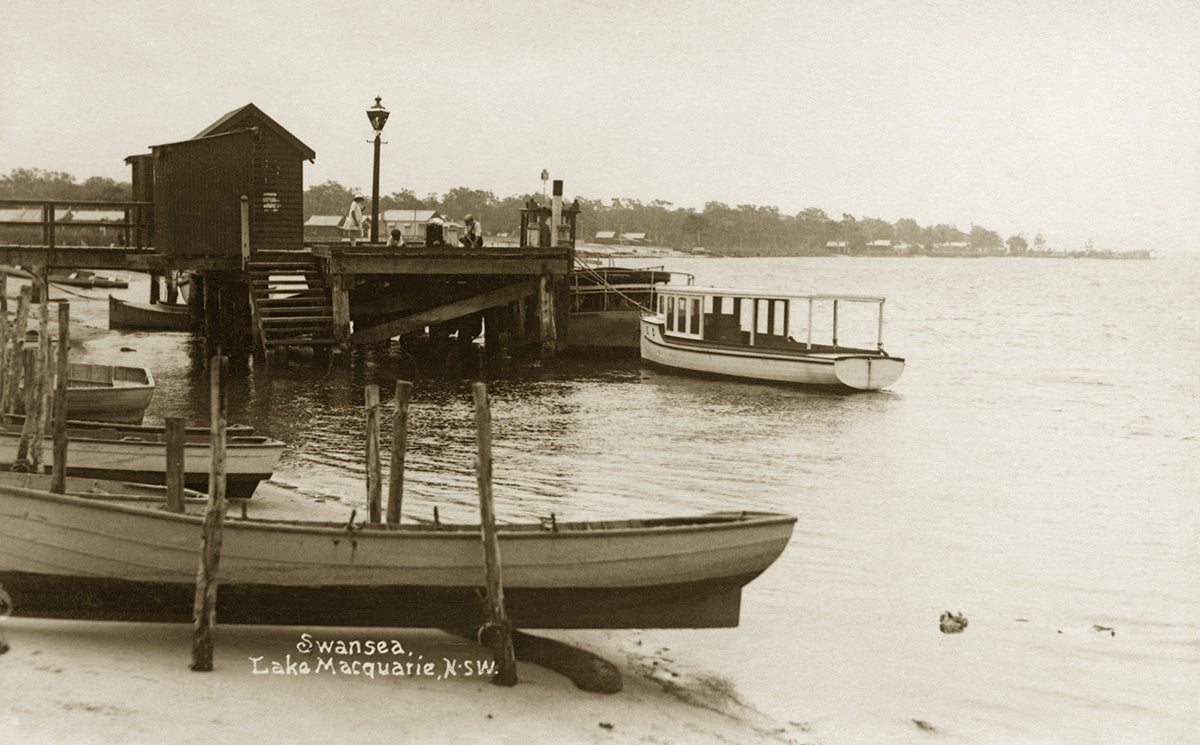 Ferry Wharf - Lake Macquarie, Swansea NSW Australia 1910s