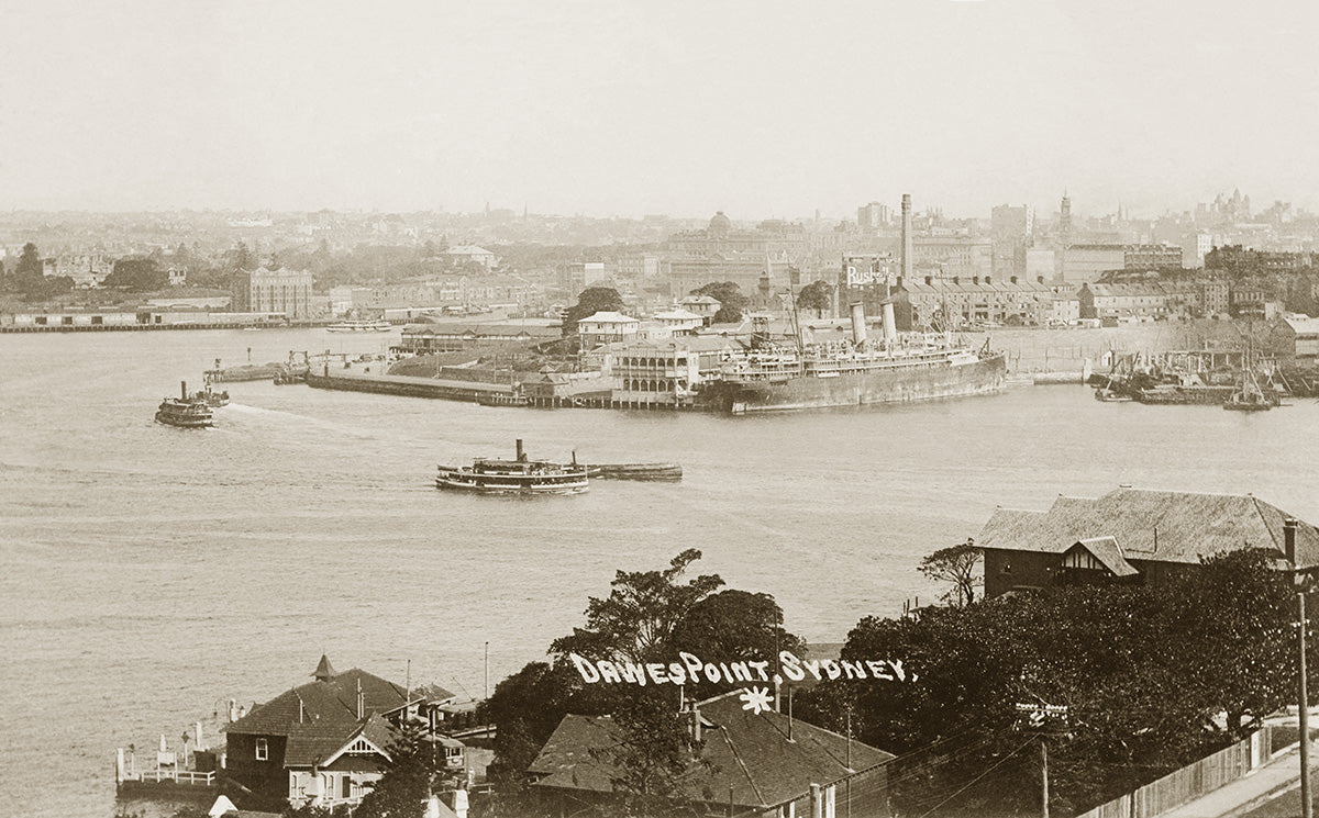 View From Dawes Point - Sydney Harbour, Dawes Point NSW Australia c.1911