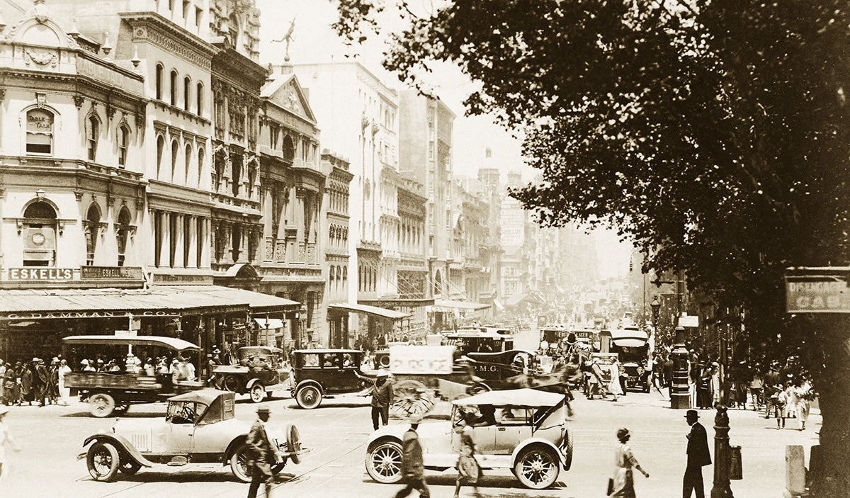 Collins Street Looking West, Melbourne VIC Australia c.1927
