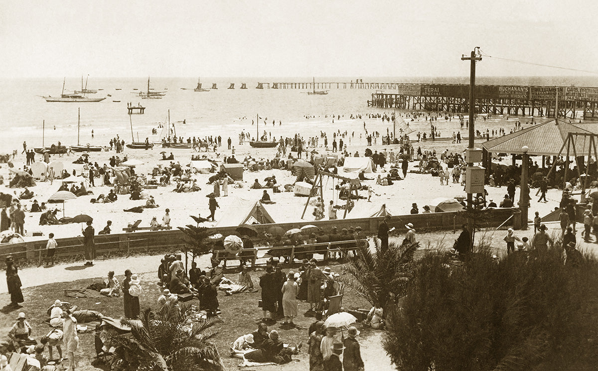 The Bathing Beach, Glenelg SA Australia 1930s
