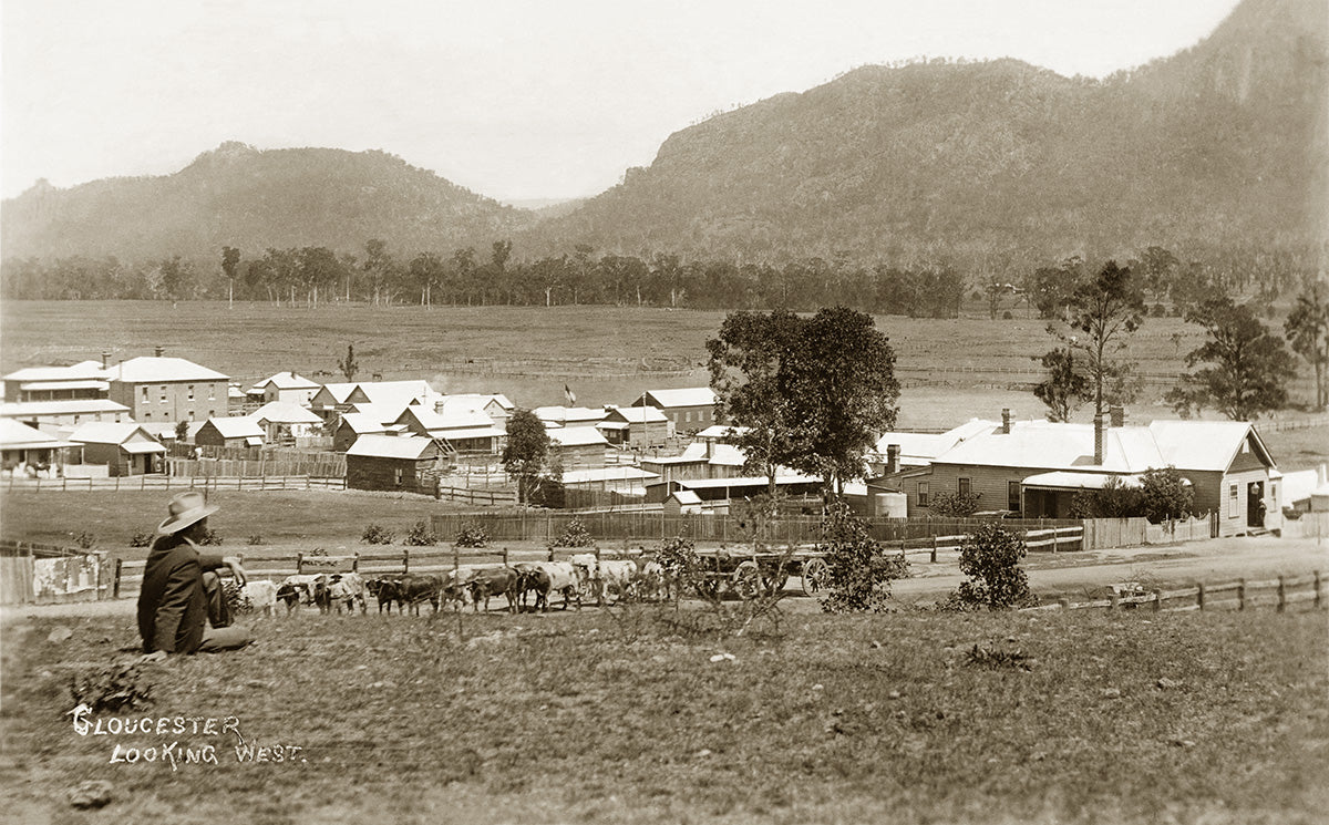 General View Of Town - Looking West, Gloucester NSW Australia 1910s