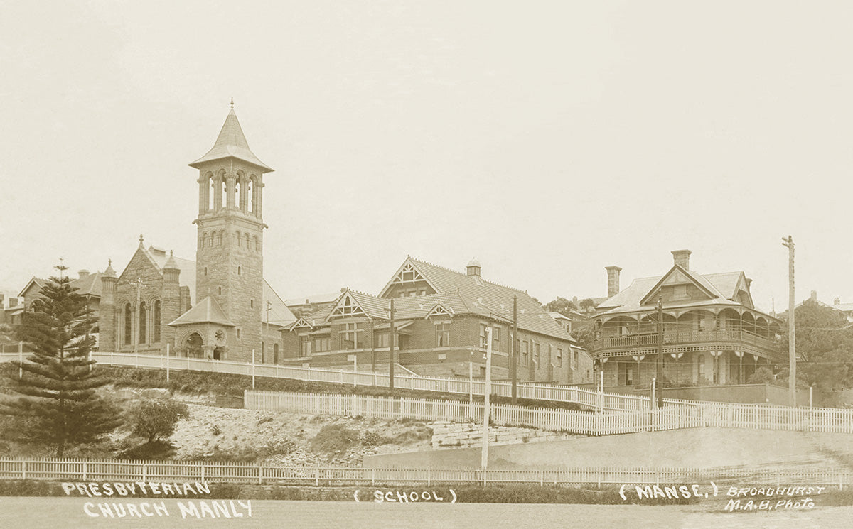 Presbyterian Church - School - Manse - Raglan Street, Manly NSW Australia c.1905