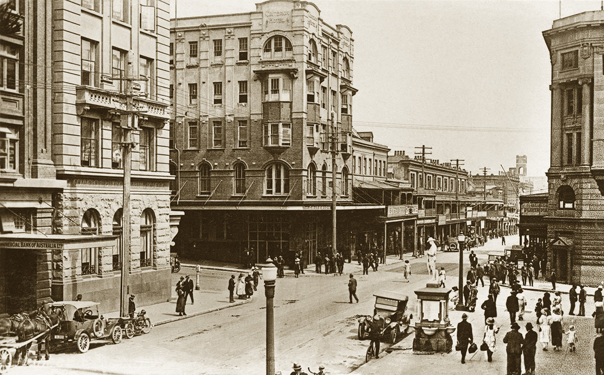 Corner Of Hunter And Bolton Streets, Newcastle NSW Australia 1920s