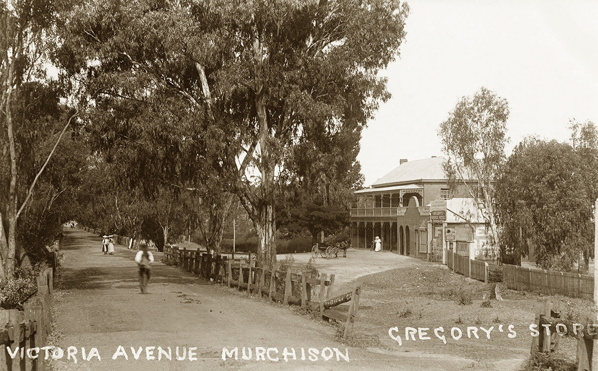 Victoria Avenue And Gregorys Store, Murchison VIC Australia c.1907
