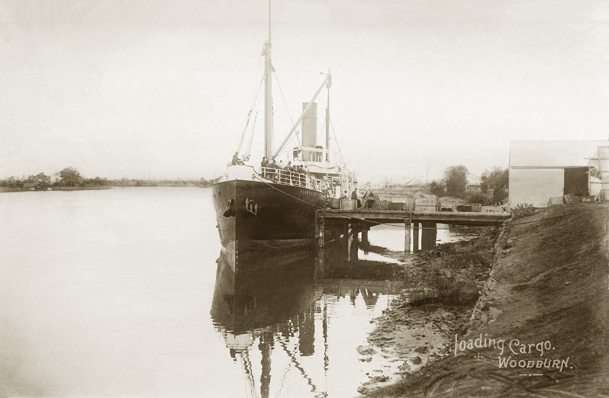 Richmond River Wharf, Woodburn NSW Australia c.1905