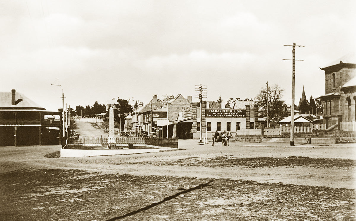 Vale Street With War Memorial In Foreground, Cooma NSW Australia c.1920