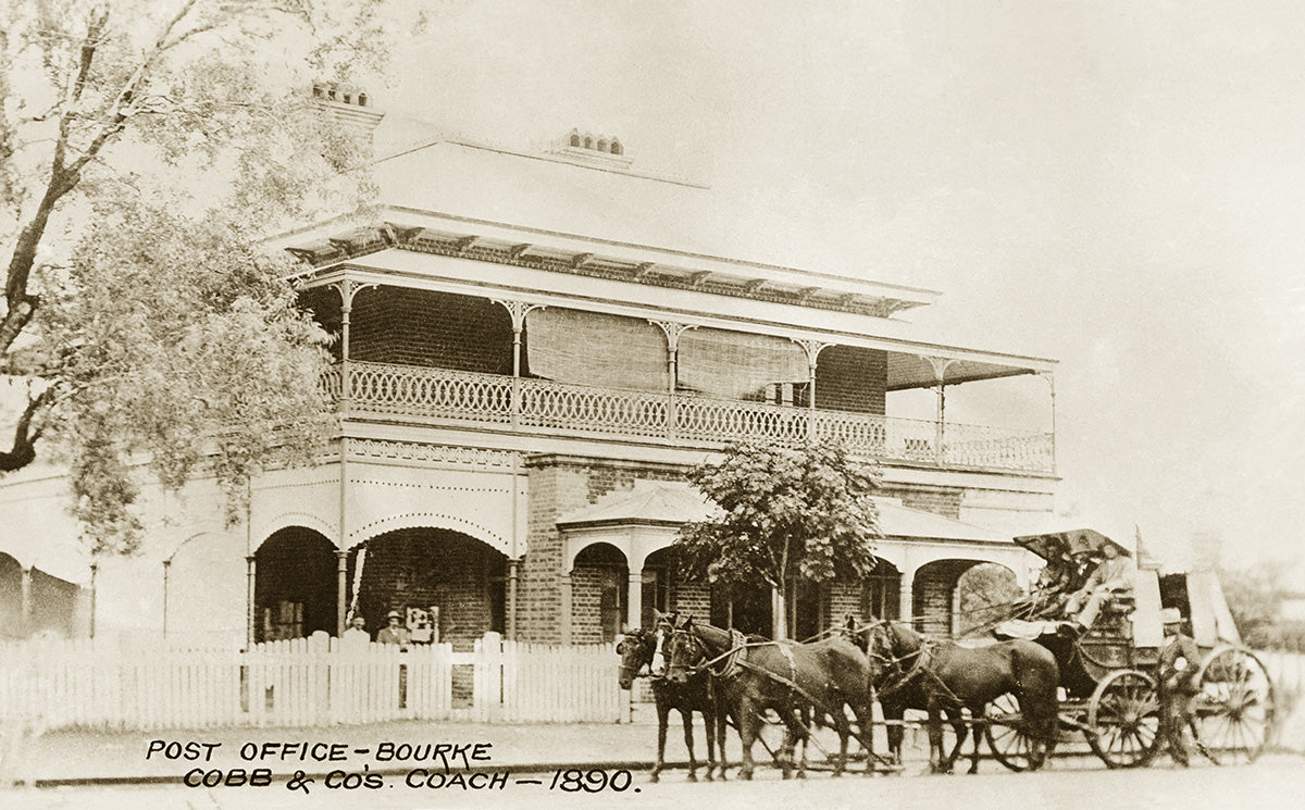 Post Office And Cobb And Companys Coach, Bourke NSW Australia 1890