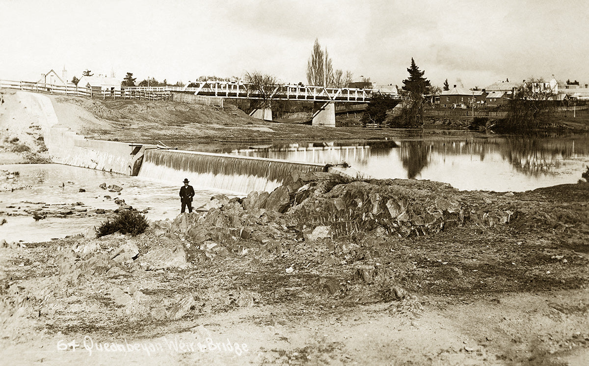 Weir And Bridge, Queanbeyan NSW Australia 1910s