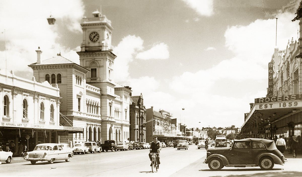 Auburn Street With Post Office, Goulburn NSW Australia 1950s