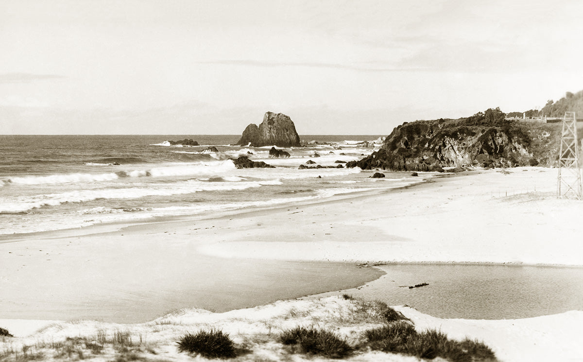 Beach Showing Glass-House Rock, Narooma NSW Australia 1920s