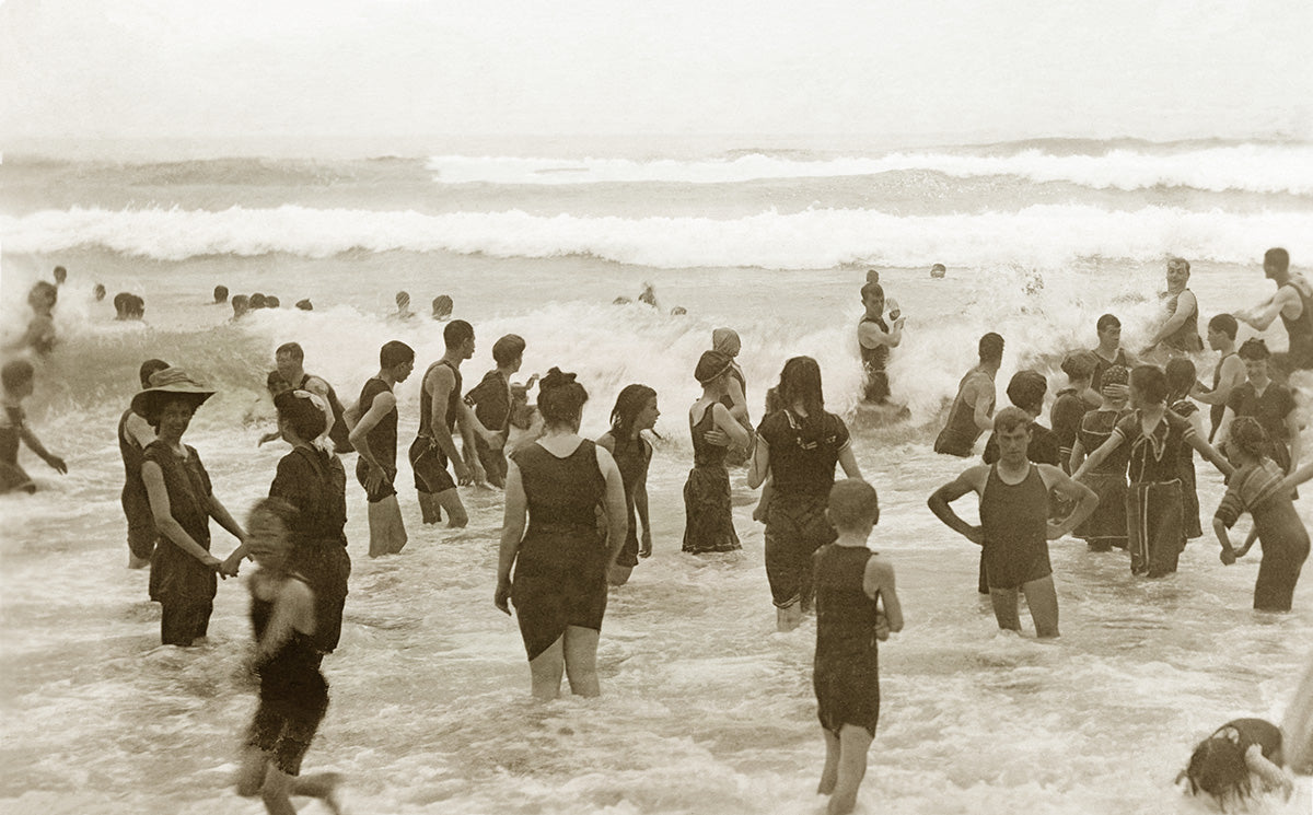 Surf Bathing In Ocean Beach, Manly NSW Australia 1909