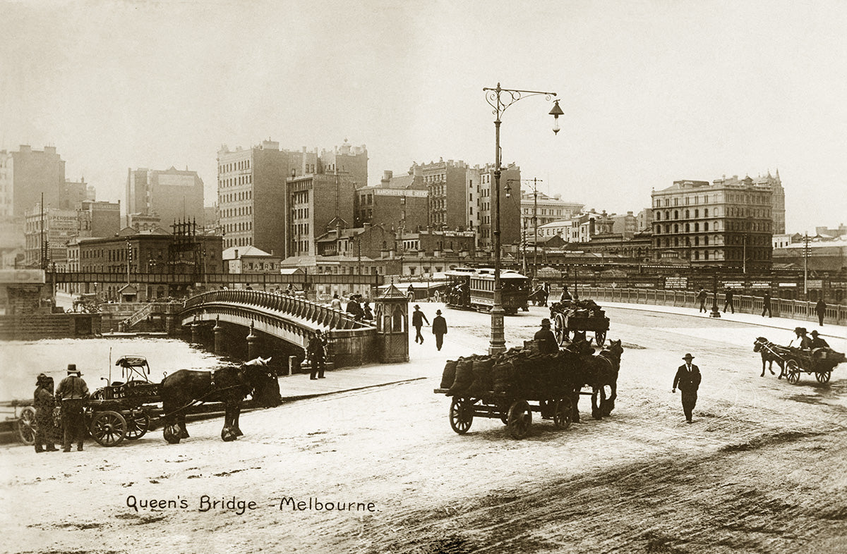 Queens Bridge, Melbourne VIC Australia c.1910